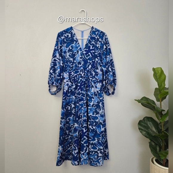 Lela Rose Tulip Crepe Floral Midi Dress - Picture 3 of 11